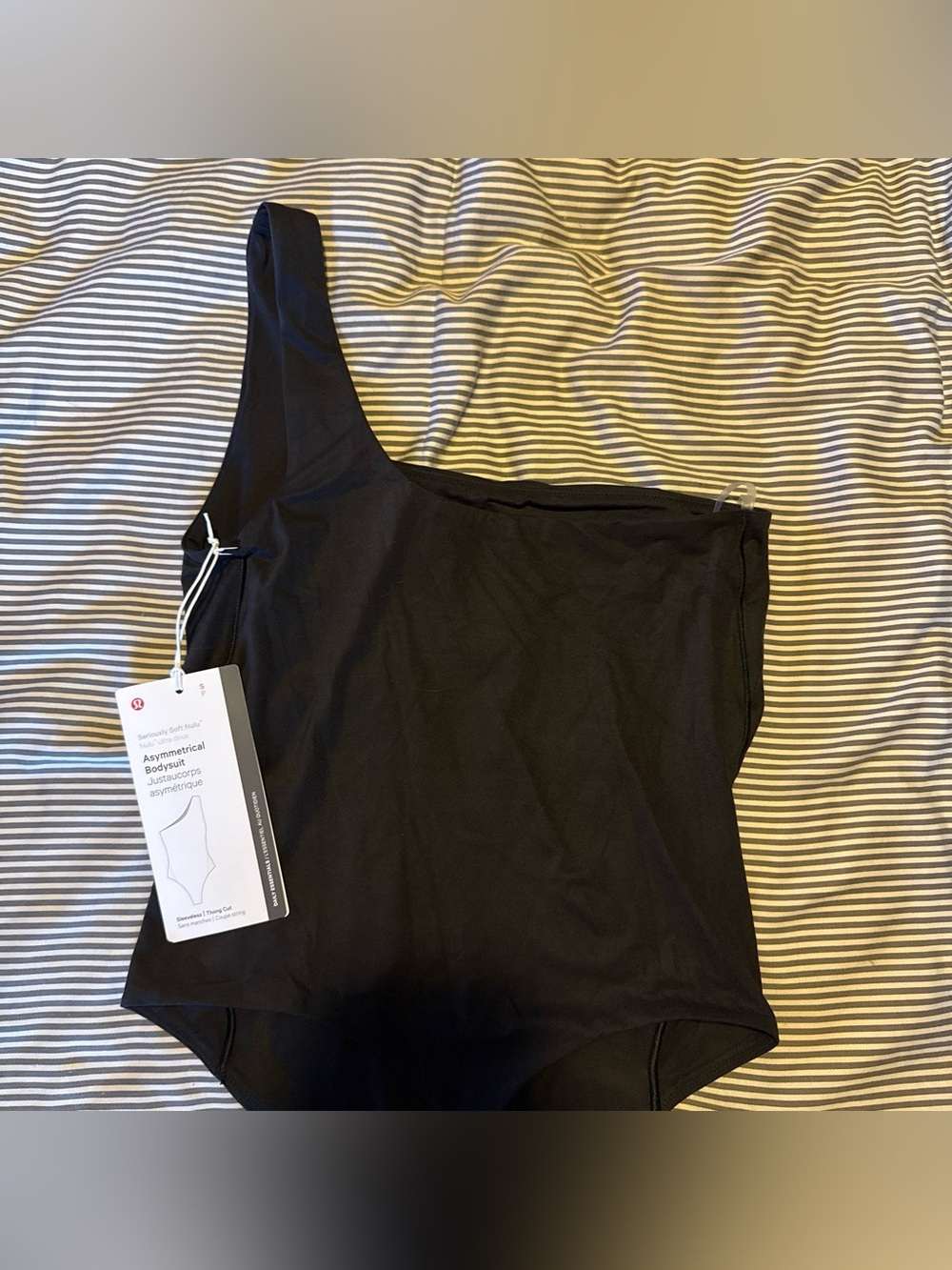 lululemon athletica Black Asymmetrical One-Shoulder Bodysuit